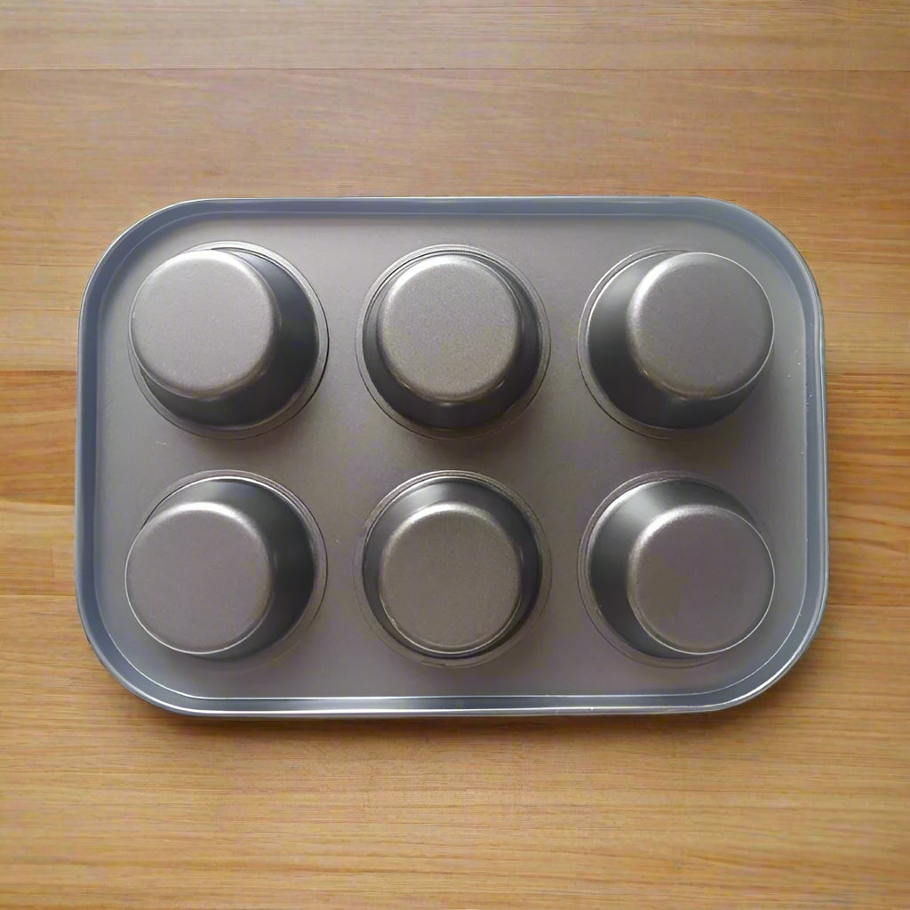 6-Hole Non-Stick Cupcake & Muffin Baking Tray – Perfect for Muffins, Chocolates & More!