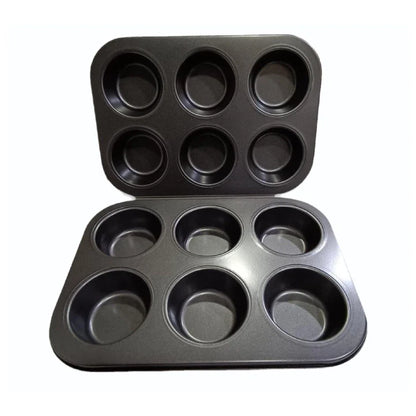 6-Hole Non-Stick Cupcake & Muffin Baking Tray – Perfect for Muffins, Chocolates & More!