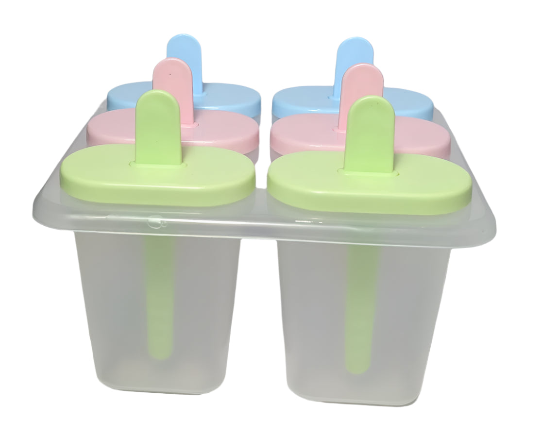 6-Piece Reusable Ice Cream Mould Set | BPA-Free Popsicle & Kulfi Maker | Easy-Release Ice Lolly Molds with Tray & Sticks | DIY Frozen Treats for Kids & Adults | Summer Party Essentials