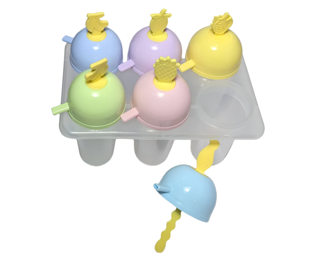 Bird & Fruit-Themed 6-Piece Popsicle Molds | BPA-Free Reusable Ice Cream & Kulfi Maker | DIY Frozen Treat Molds with Tray & Fruit-Shaped Sticks | Easy-Release Ice Lolly Moulds for Kids & Adults