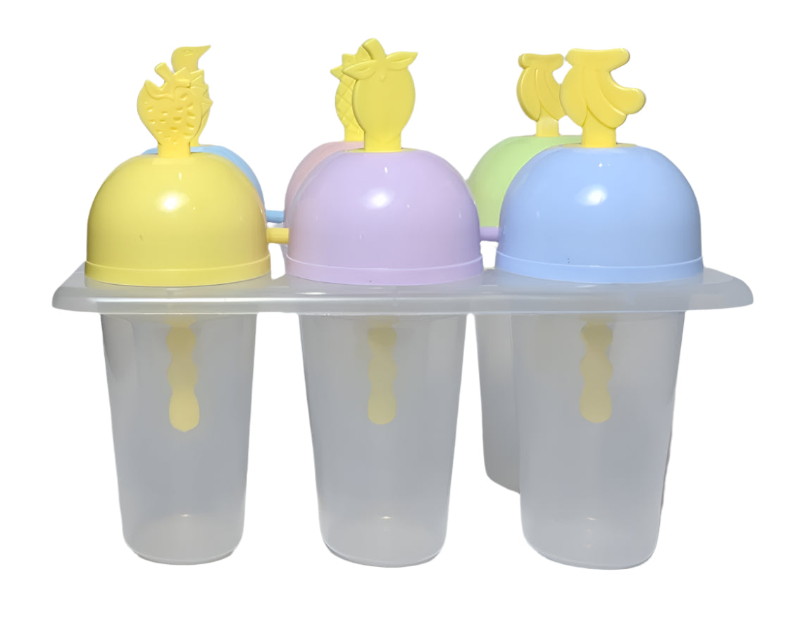 Bird & Fruit-Themed 6-Piece Popsicle Molds | BPA-Free Reusable Ice Cream & Kulfi Maker | DIY Frozen Treat Molds with Tray & Fruit-Shaped Sticks | Easy-Release Ice Lolly Moulds for Kids & Adults