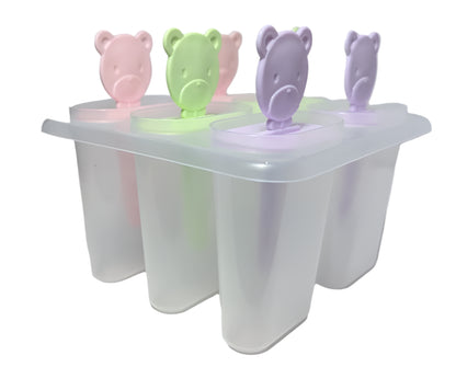 Plastic Reusable Ice Pop Makers | Homemade Popsicle, Frozen Ice Cream & Kulfi Moulds for Kids & Adults Homemade Popsicle Molds Set of 6 - Reusable